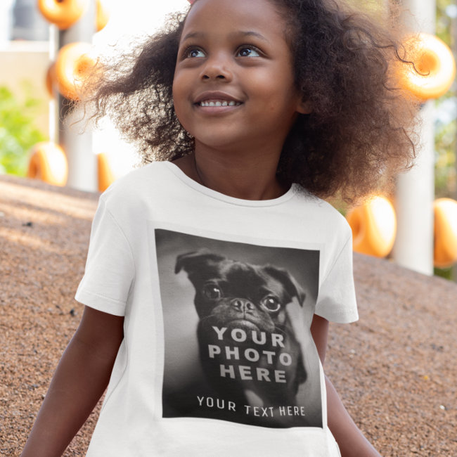 Create Your Own Simple Single Photo & Custom Text T-Shirt