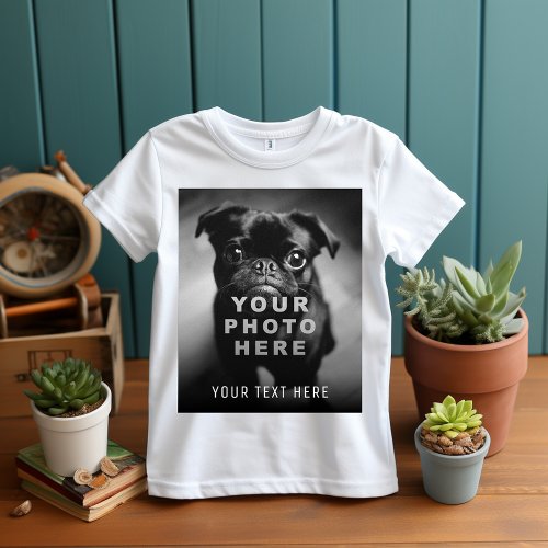 Create Your Own Simple Single Photo  Custom Text T_Shirt