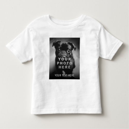 Create Your Own Simple Single Photo  Custom Text Toddler T_shirt