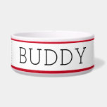 Create Your Own Simple Stripe Pet<br><div class="desc">Design your own pet dish ceramic bowl with your choice of fonts and pick your own colors for the top and bottom stripe,  text,  and background to make a cat or dog bowl that matches your decor or animal's personality.</div>