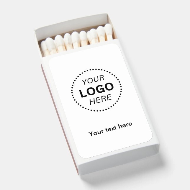Create Your Own Simple Text & Business Logo Matchboxes (Front Open)