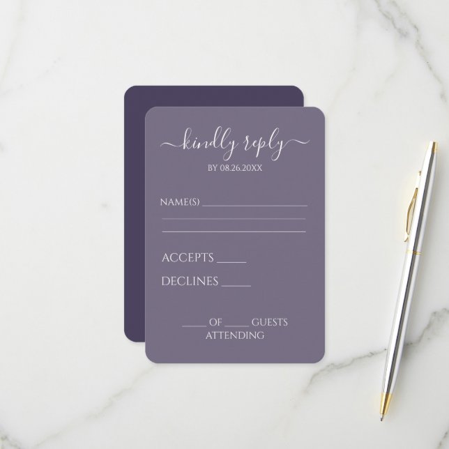 Create Your Own Simple Wedding RSVP Card (Front/Back In Situ)