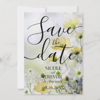 Create Your Own Simple Yellow Flowers Wedding Save The Date