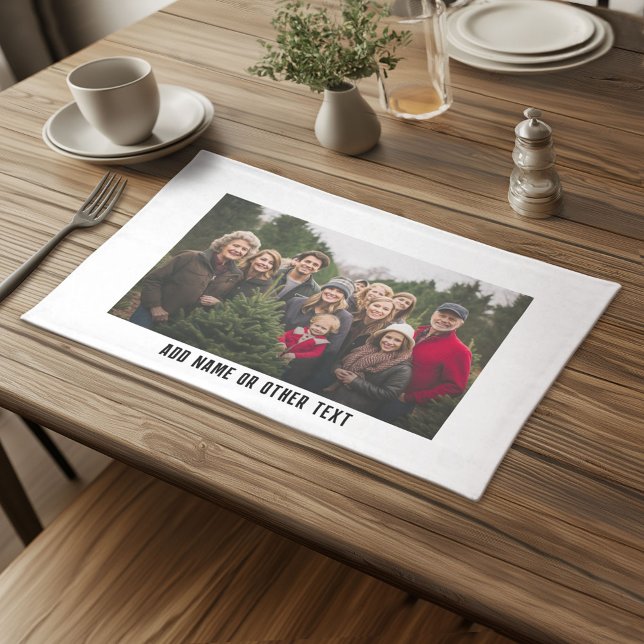 Create Your Own Single Photo Gallery white border Cloth Placemat (Custom Cloth Placemat)