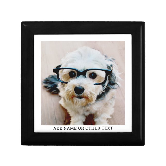 Create Your Own Single Photo Gallery white border Gift Box (Front)