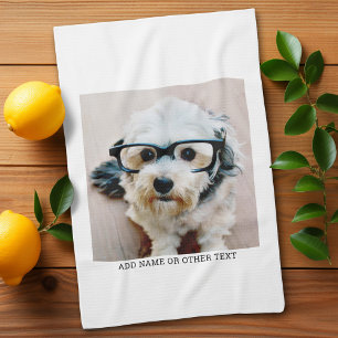 Create Your Own Single Photo Gallery white border Kitchen Towel