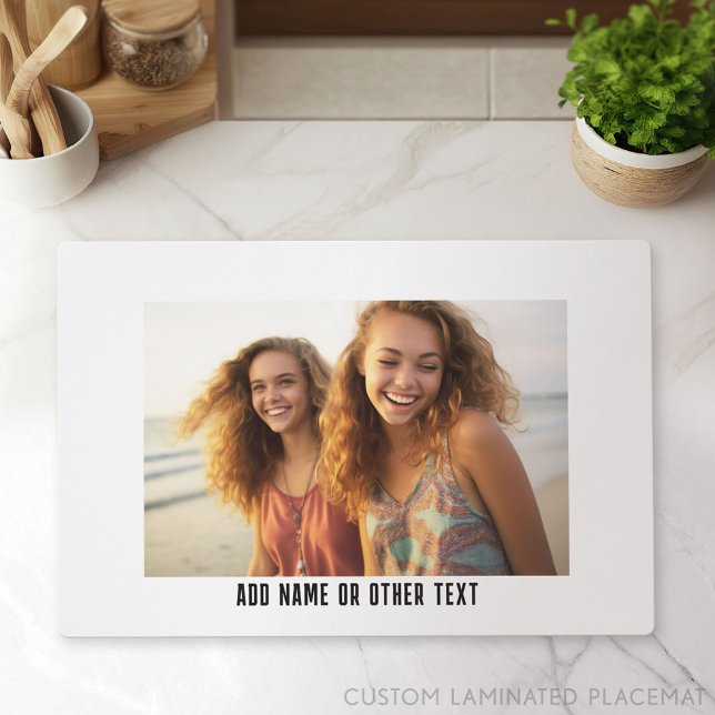 Create Your Own Single Photo Gallery white border Placemat (Custom Placemat with Photo Collage)