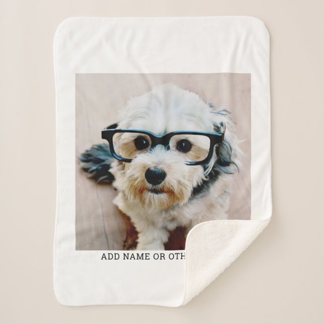 Create Your Own Single Photo Gallery white border Sherpa Blanket (Front)
