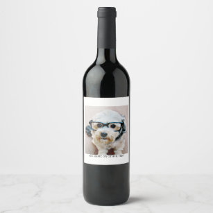 Create Your Own Single Photo Gallery white border Wine Label