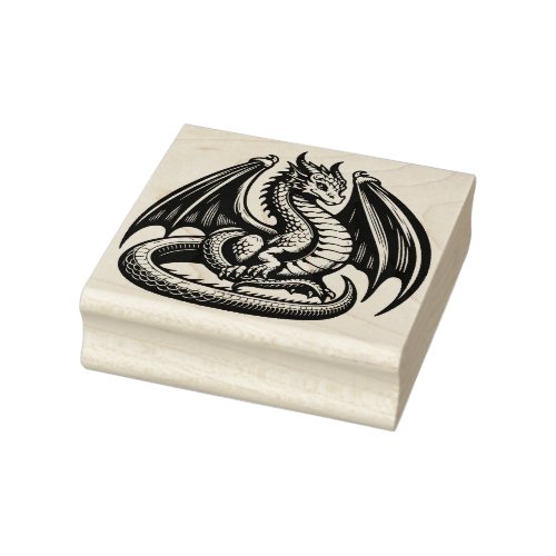 Create Your Own Sitting Pretty Regal Dragon Rubber Stamp