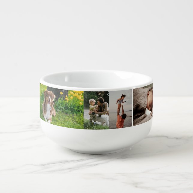 Create Your Own Six Photo Collage Soup Mug (Front)