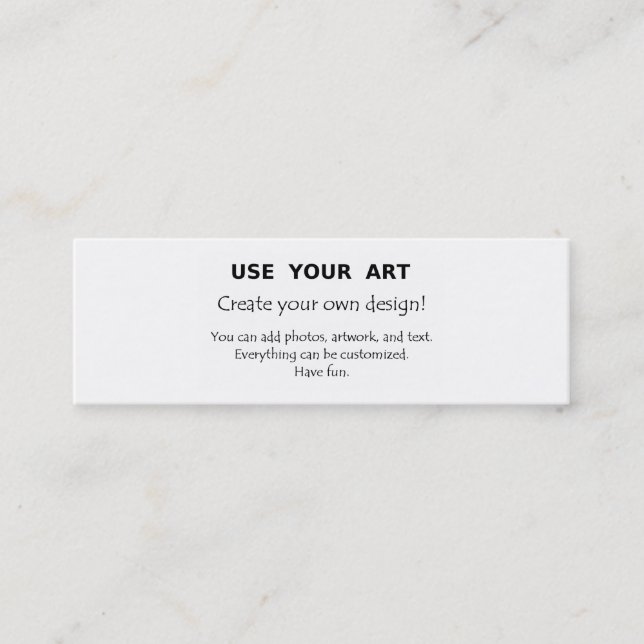 Create your own skinny mini business card with art (Front)