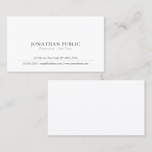 Create Your Own Sleek Modern Classy Elegant Business Card | Zazzle