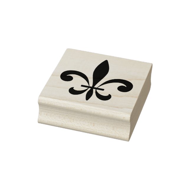 Create Your Own Slender Curled Fleur De Lis Rubber Stamp (Stamp)