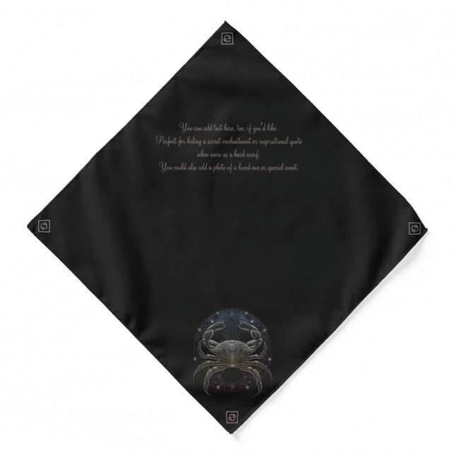 Create Your Own Small Mystical Astrology Cancer Bandana (Front)