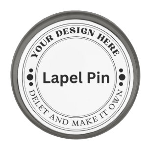Create Your Own Small Round Gunmetal Lapel Pin