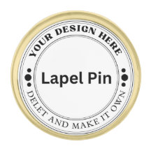 Create Your Own Small Round Lapel Pin Gold Plated