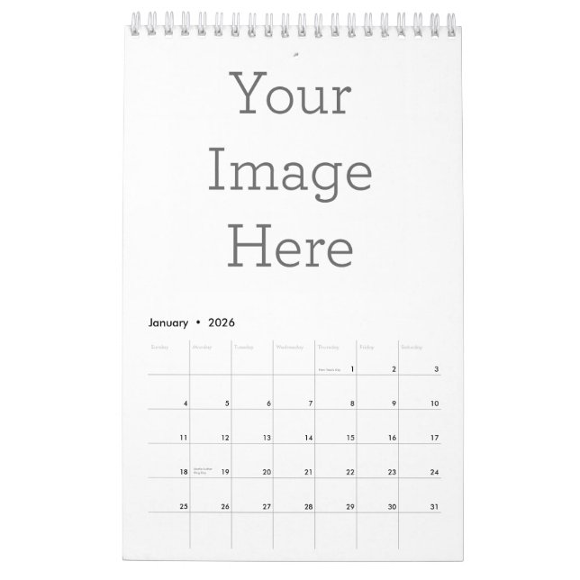 Single Page SmallCalendar, White (Jan 2026)