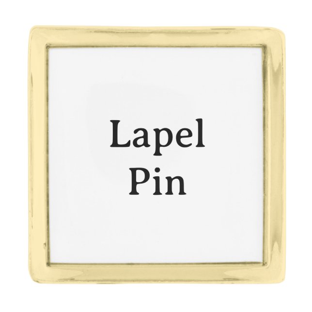 Create Your Own Small Square Gold Finish Lapel Pin (Front)