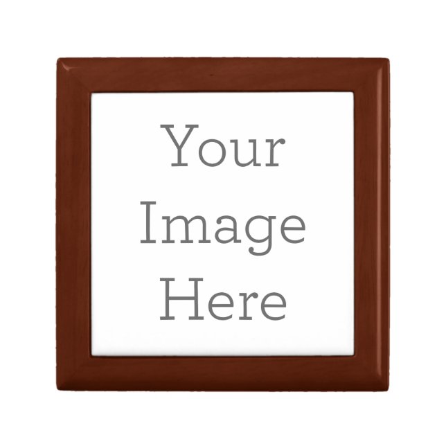 Small 5.125" Square w/4.25" Tile Gift Box, Golden Oak (Front)