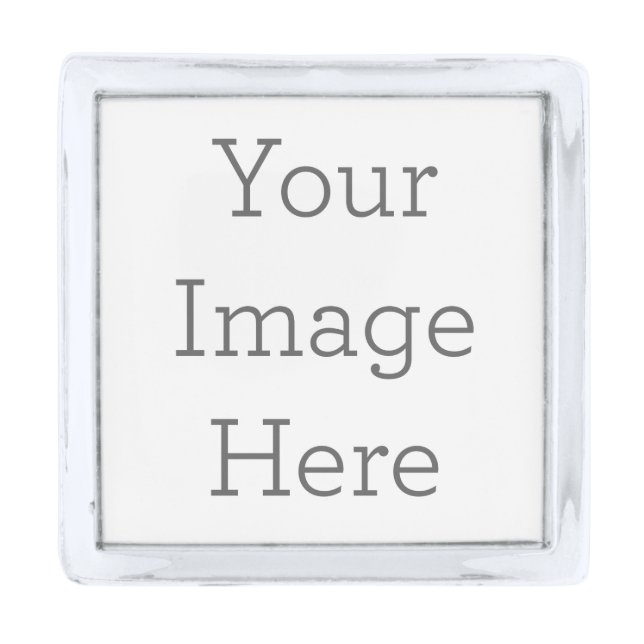 Small Square Lapel Pin, Silver Plated (Front)