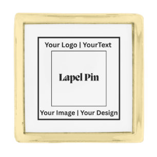 Create Your Own Small Square Lapel Pin Gold Plated