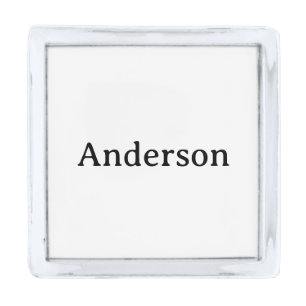 Create Your Own Small Square Silver Finish Lapel Pin