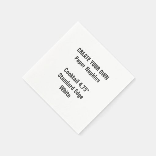 Create Your Own Small WHITE Cocktail Paper Napkins Zazzle