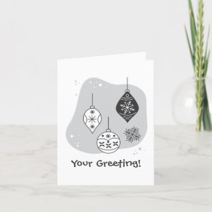 Create Your Own Snowflakes & Baubles Christmas Holiday Card
