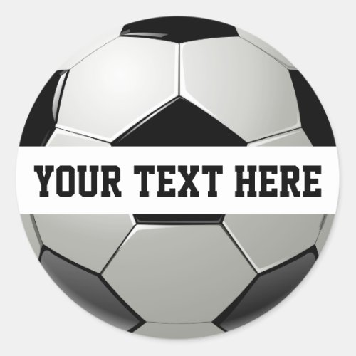 Create Your Own Soccer Ball Custom Team Name  Classic Round Sticker