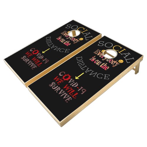 Create Your Own Social Distance sports jet black Cornhole Set