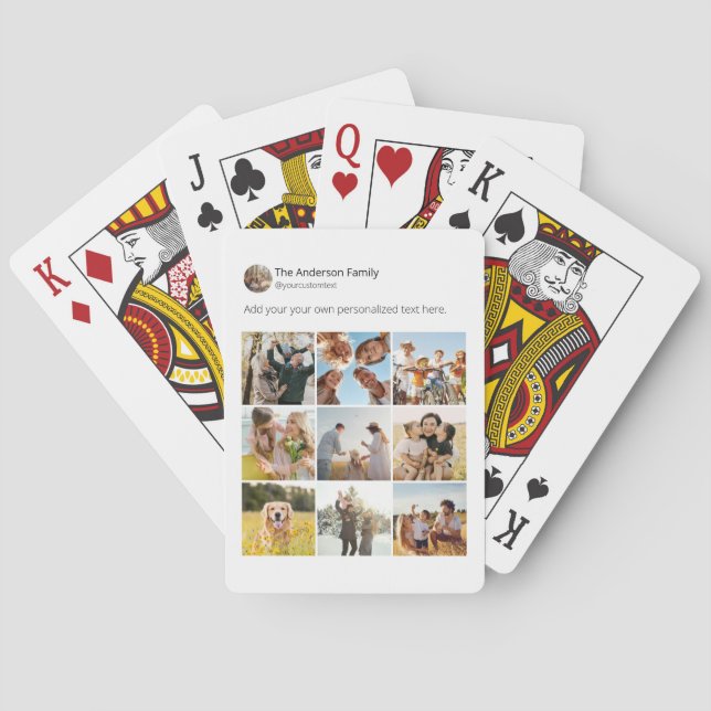 Create Your Own Social Media Photo Collage Poster Poker Cards (Back)