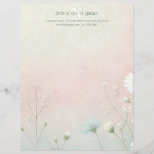 Create Your Own Soft Wiledflowers Floral Letterhead