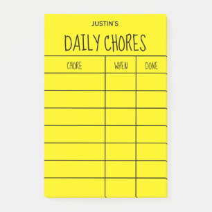 Create Your Own Solid Color Chores List Post-it Notes