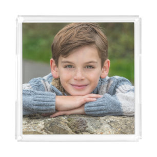 Create Your Own Son Photo Custom Pic Double Sided  Acrylic Tray