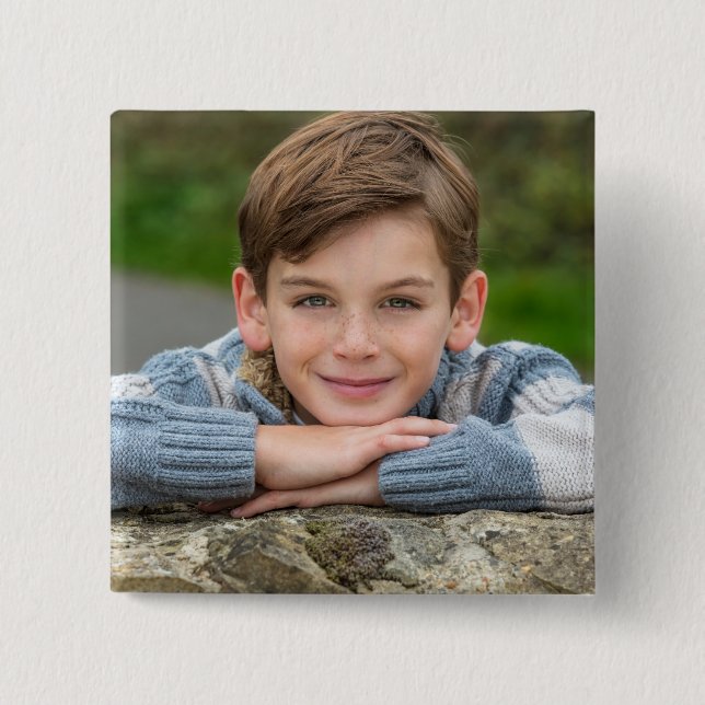 Create Your Own Son Photo Custom Pic Double Sided  Button (Front)