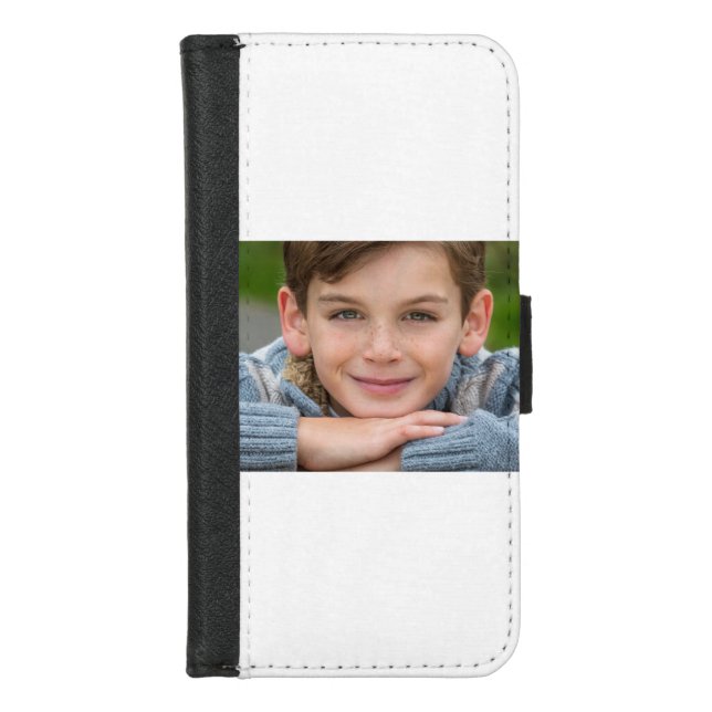 Create Your Own Son Photo Custom Pic Double Sided  iPhone Wallet Case (Front)
