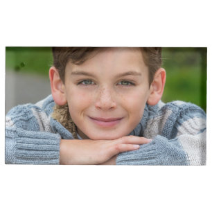 Create Your Own Son Photo Custom Pic Double Sided Place Card Holder