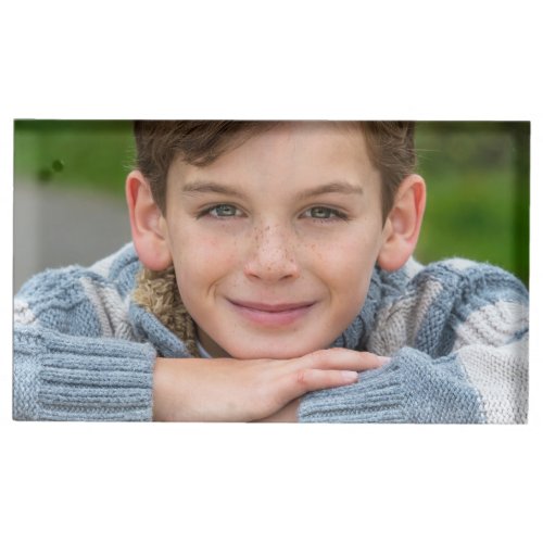 Create Your Own Son Photo Custom Pic Double Sided  Place Card Holder