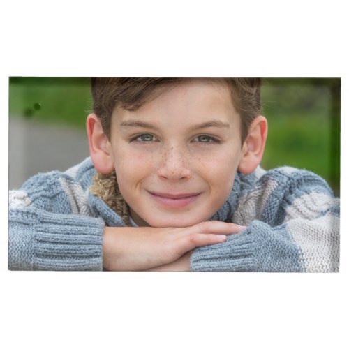 Create Your Own Son Photo Custom Pic Double Sided Place Card Holder