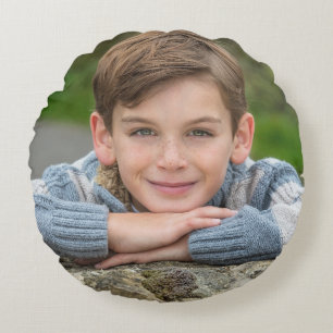 Create Your Own Son Photo Custom Pic Double Sided Round Pillow