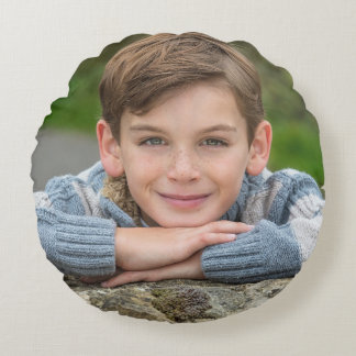 Create Your Own Son Photo Custom Pic Double Sided Round Pillow