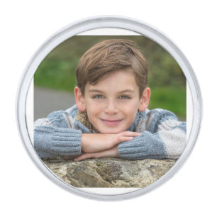 Create Your Own Son Photo Custom Pic Double Sided Silver Finish Lapel Pin