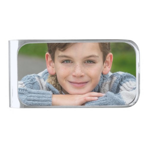 Create Your Own Son Photo Custom Pic Double Sided Silver Finish Money Clip