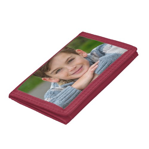 Create Your Own Son Photo Custom Pic Double Sided Tri-fold Wallet