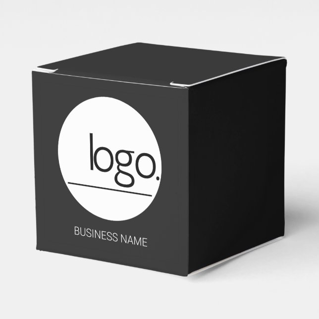 CREATE YOUR OWN SOPHISTICATED LOGO BLACK COMPANY  FAVOR BOXES (Front Side)