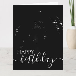 Create Your Own Sparkles on Black Happy Birthday Card