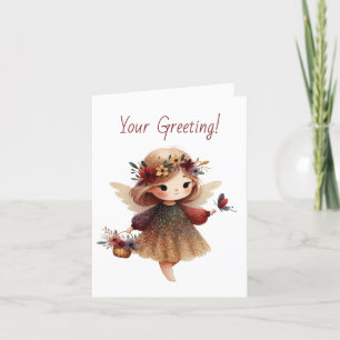 Create Your Own Sparkling Christmas Flowers Angel Holiday Card