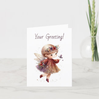 Create Your Own Sparkling Poppies Angel Holiday Card