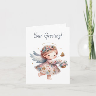 Create Your Own Sparkling Posies Angel Holiday Card